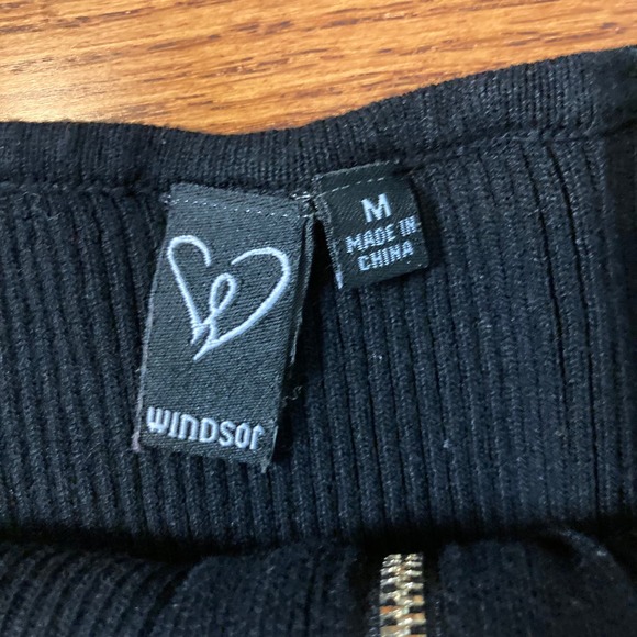 M Windsor Stripe Black Red Sweater bodycon midi fitted pencil dress Sleeveless - Picture 9 of 9